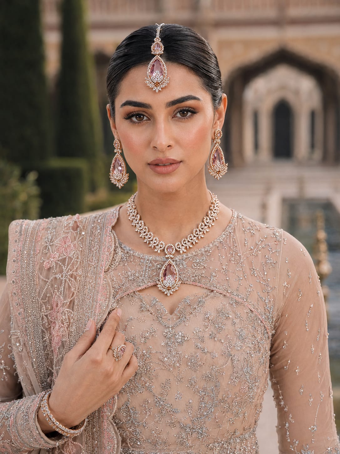 Blush Royale Zircon Necklace Set