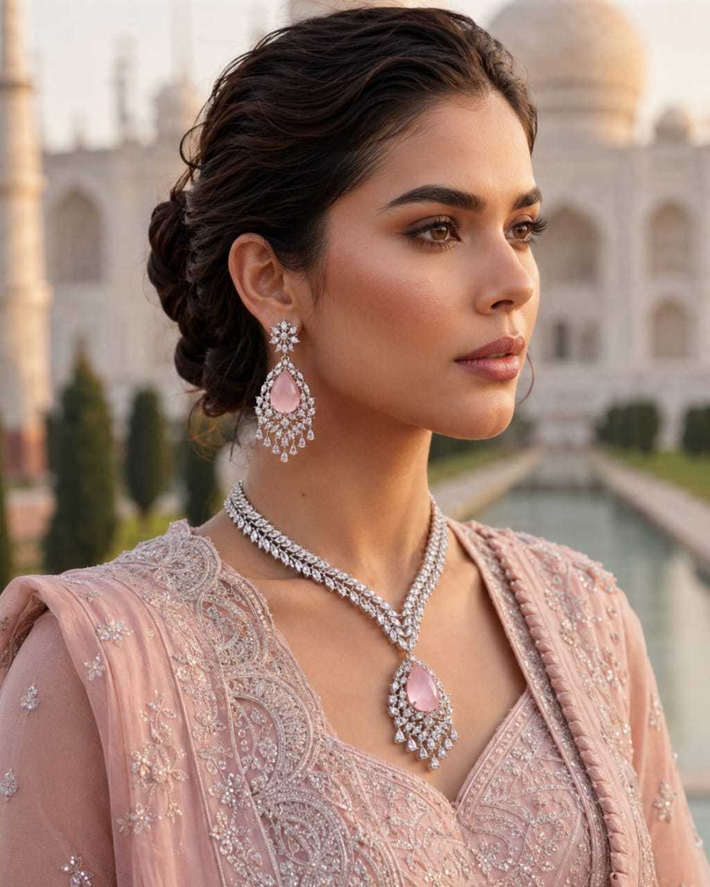 Rosé Elegance American Diamond Set