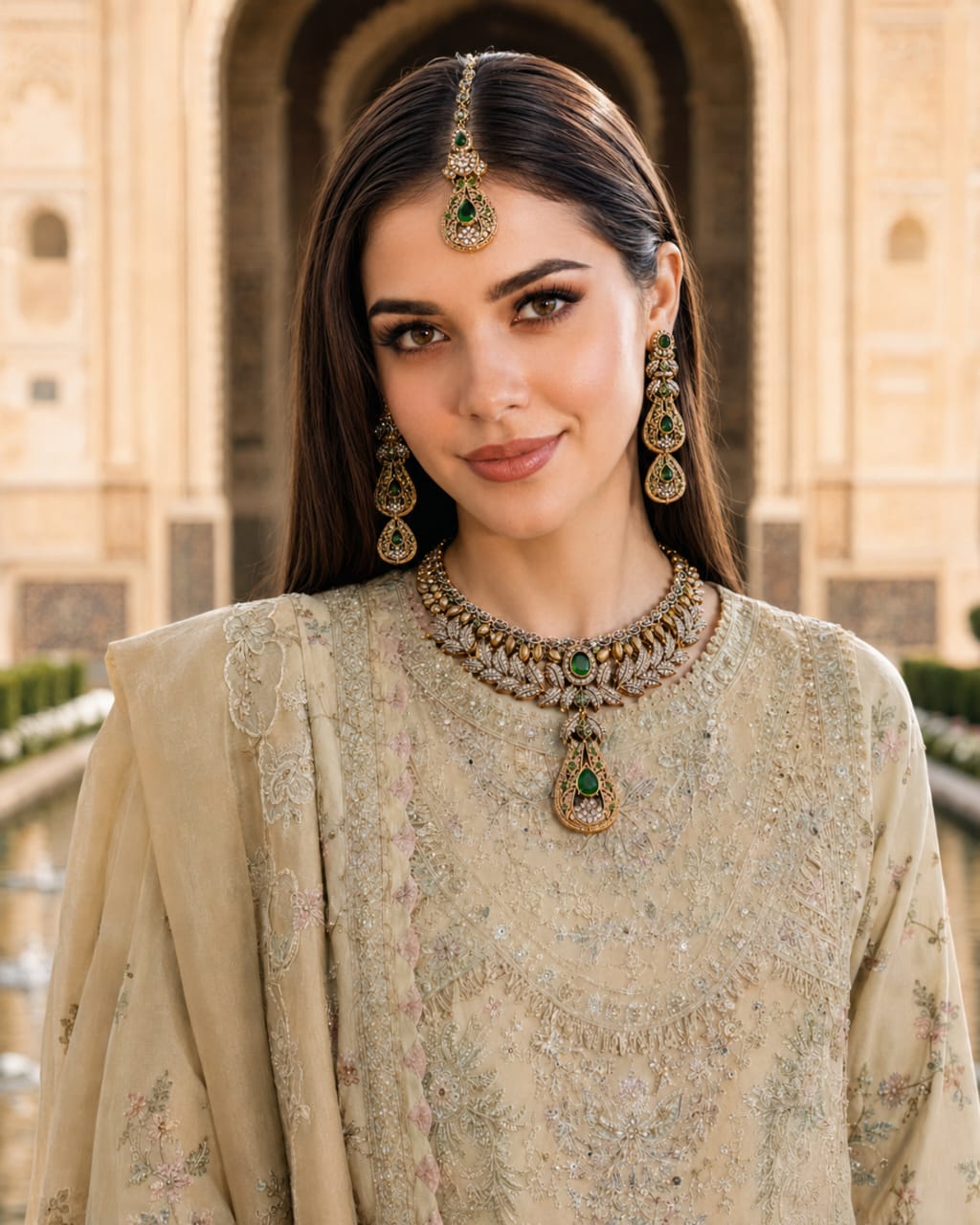 Emerald Majesty Antique Gold Set