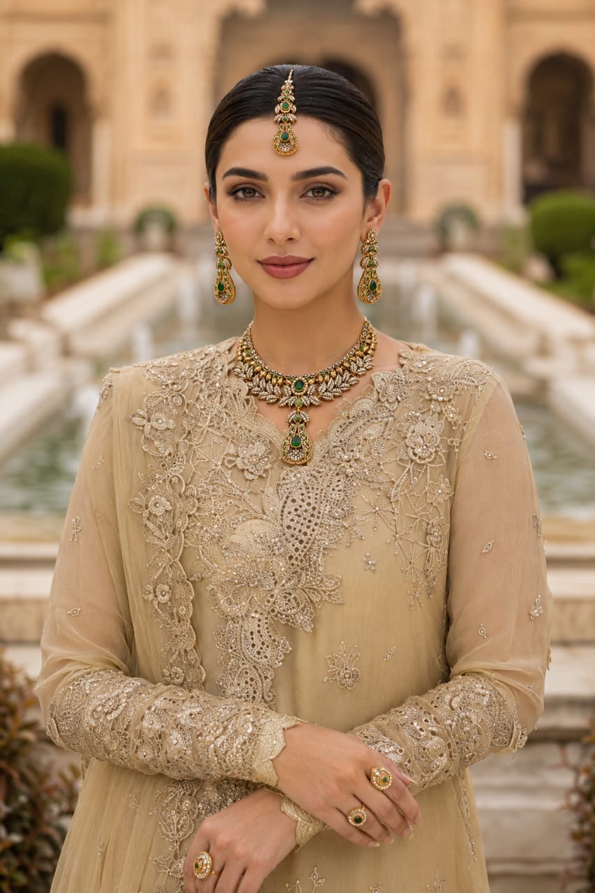 Emerald Majesty Antique Gold Set