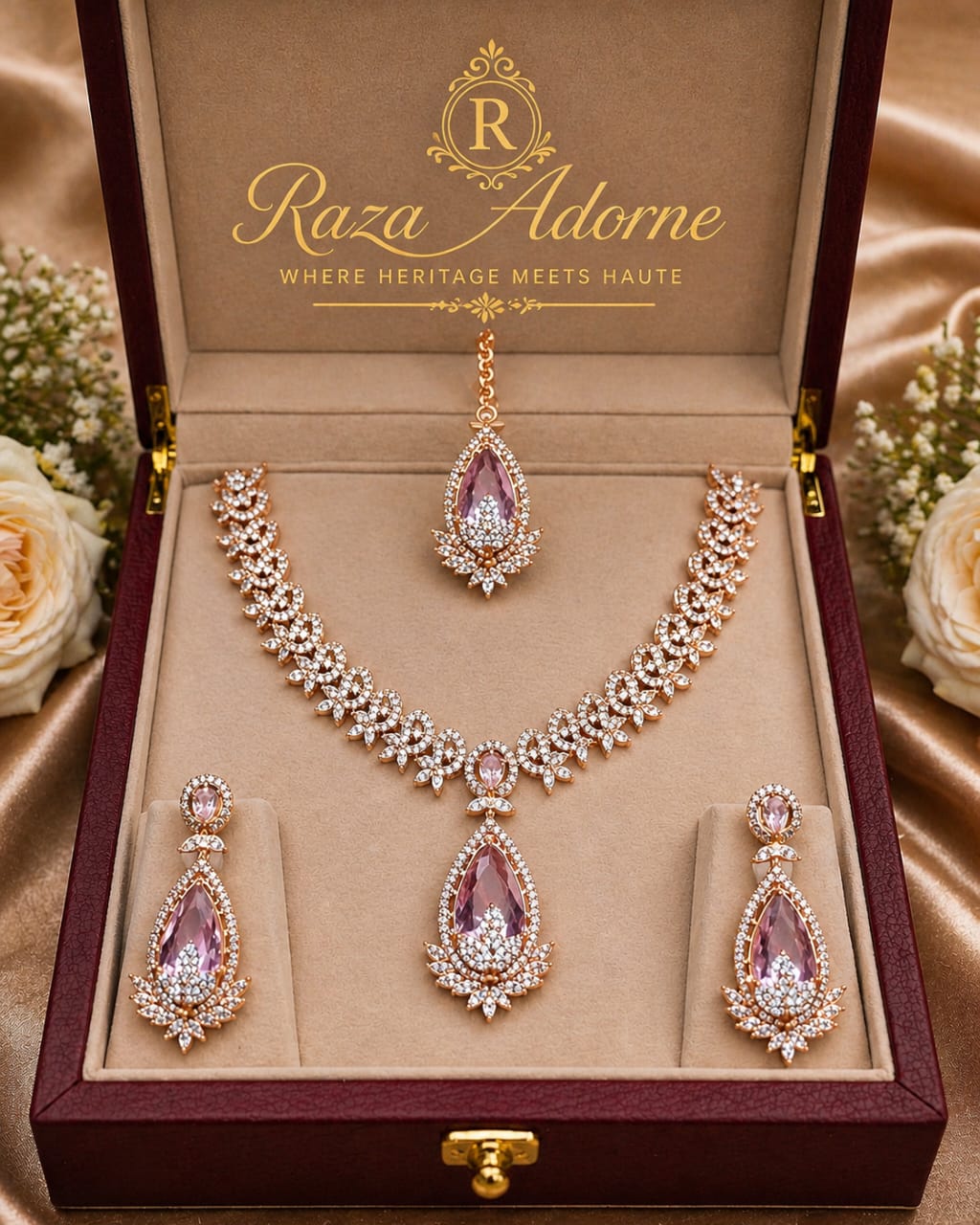 Blush Royale Zircon Necklace Set