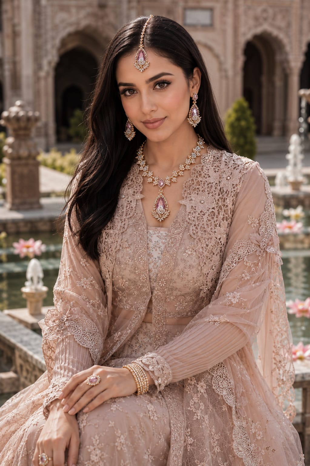 Blush Royale Zircon Necklace Set