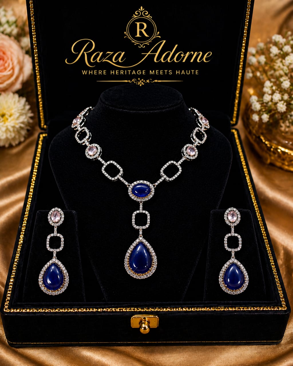 Sapphire Royale American Diamond Set