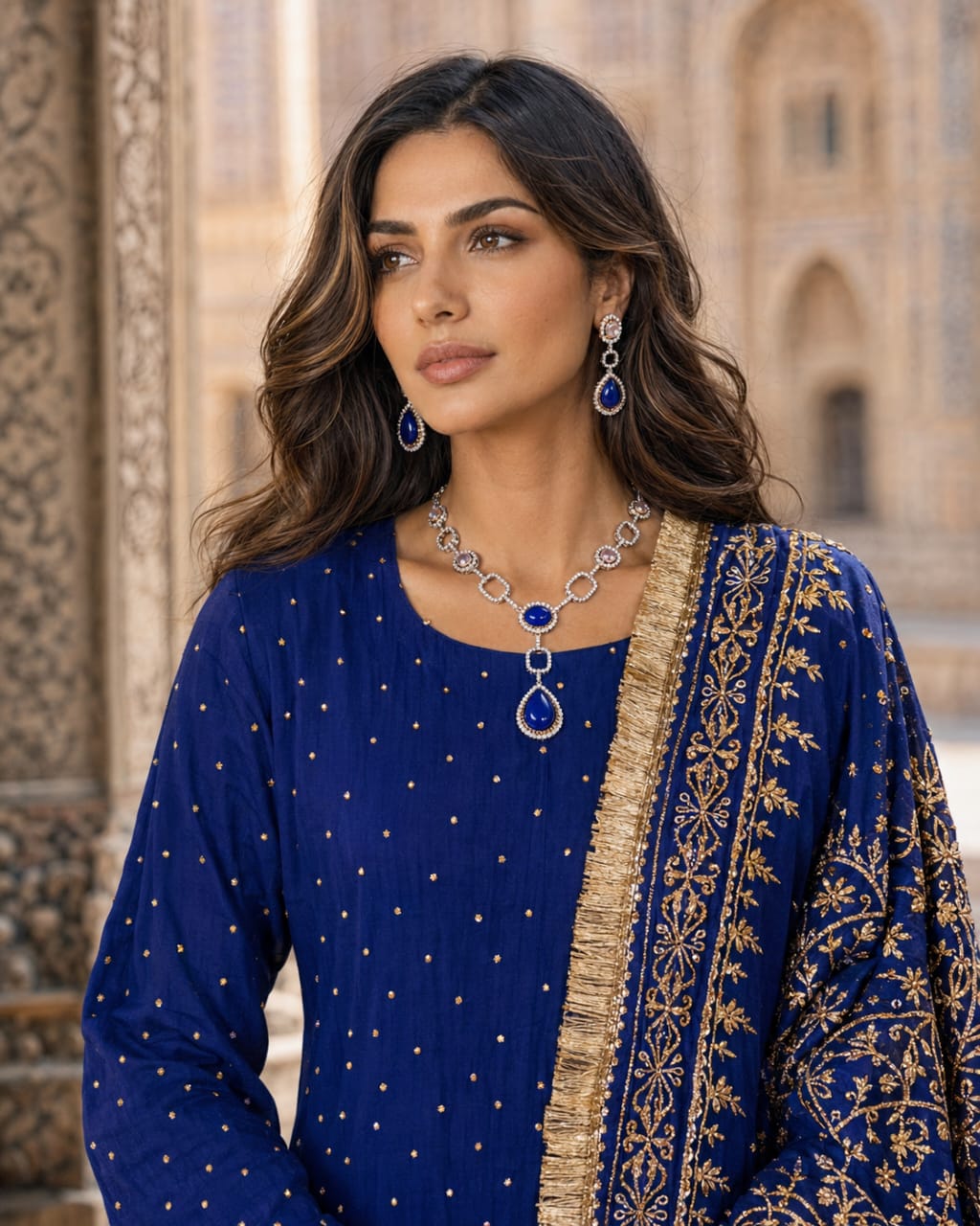 Sapphire Royale American Diamond Set