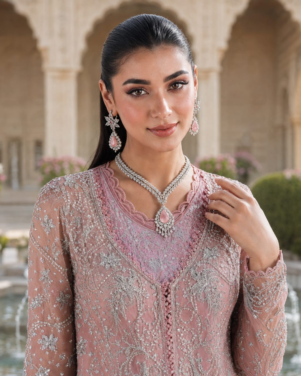Rosé Elegance American Diamond Set