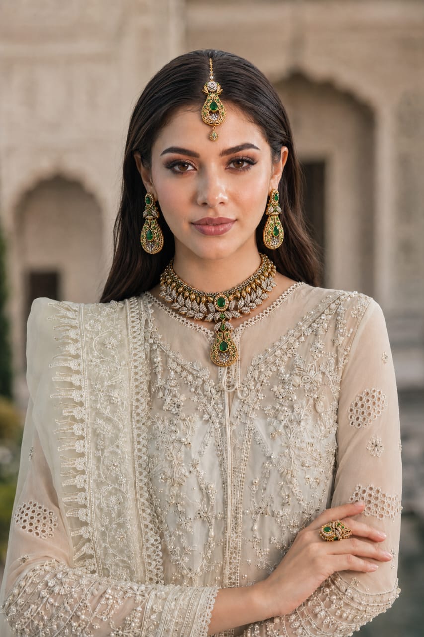 Emerald Majesty Antique Gold Set