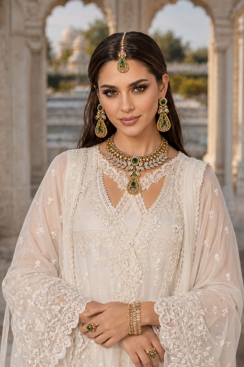 Emerald Majesty Antique Gold Set