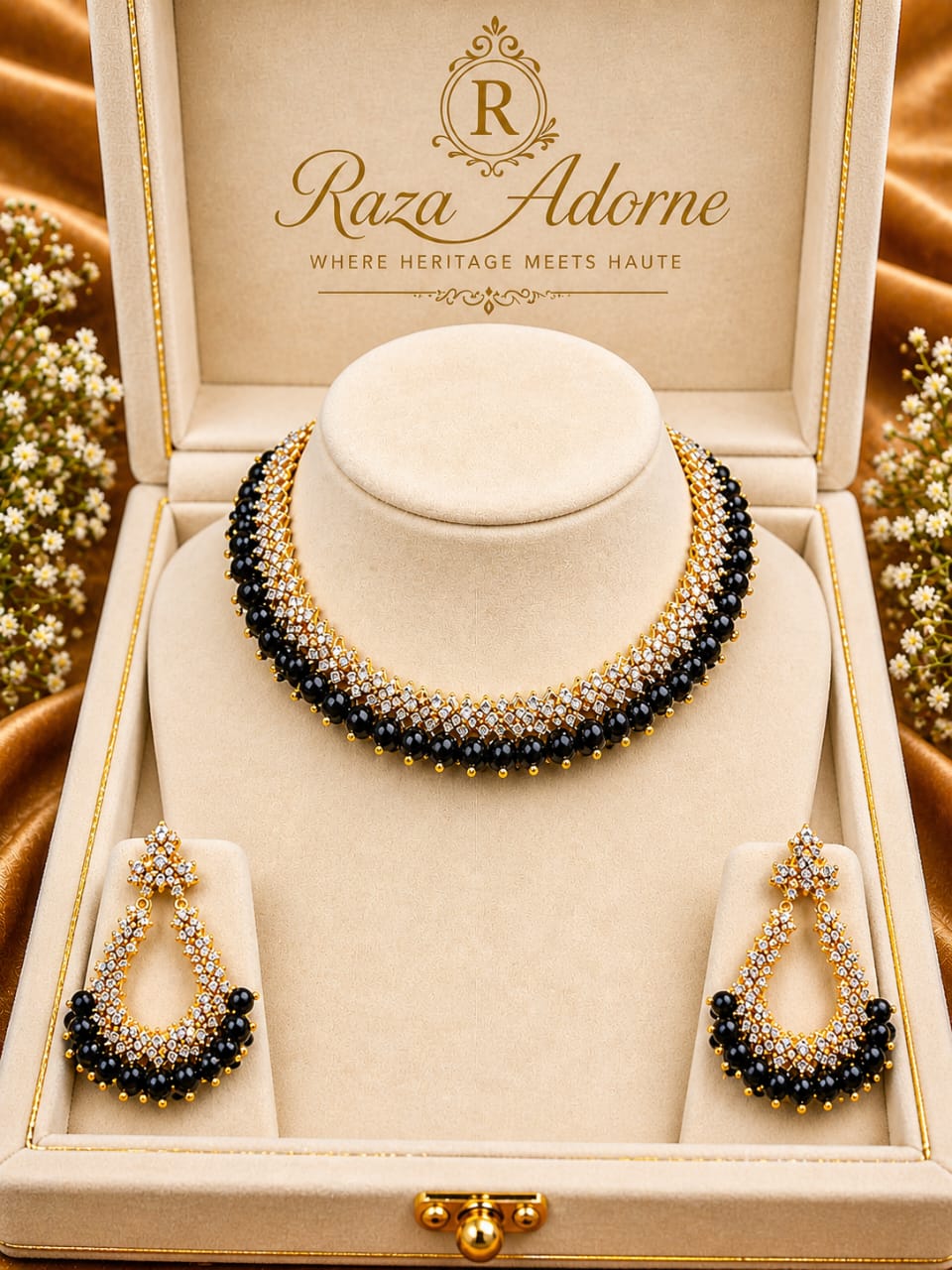 Noir Elegance Antique Champagne Zircon Set