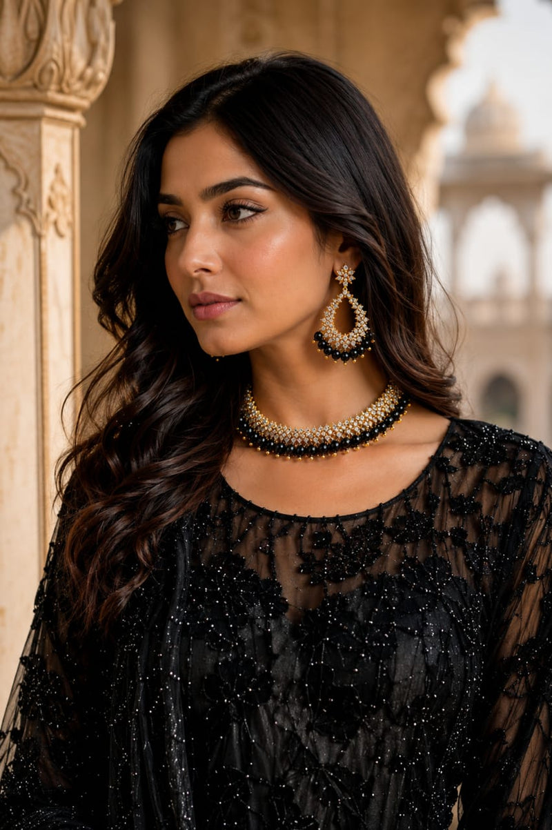 Noir Elegance Antique Champagne Zircon Set