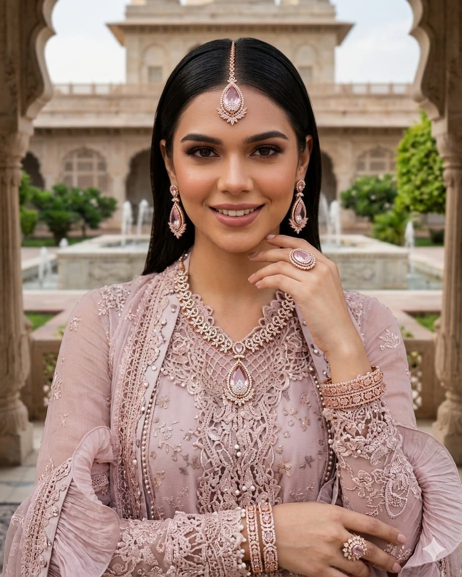 Blush Royale Zircon Necklace Set - Image 2