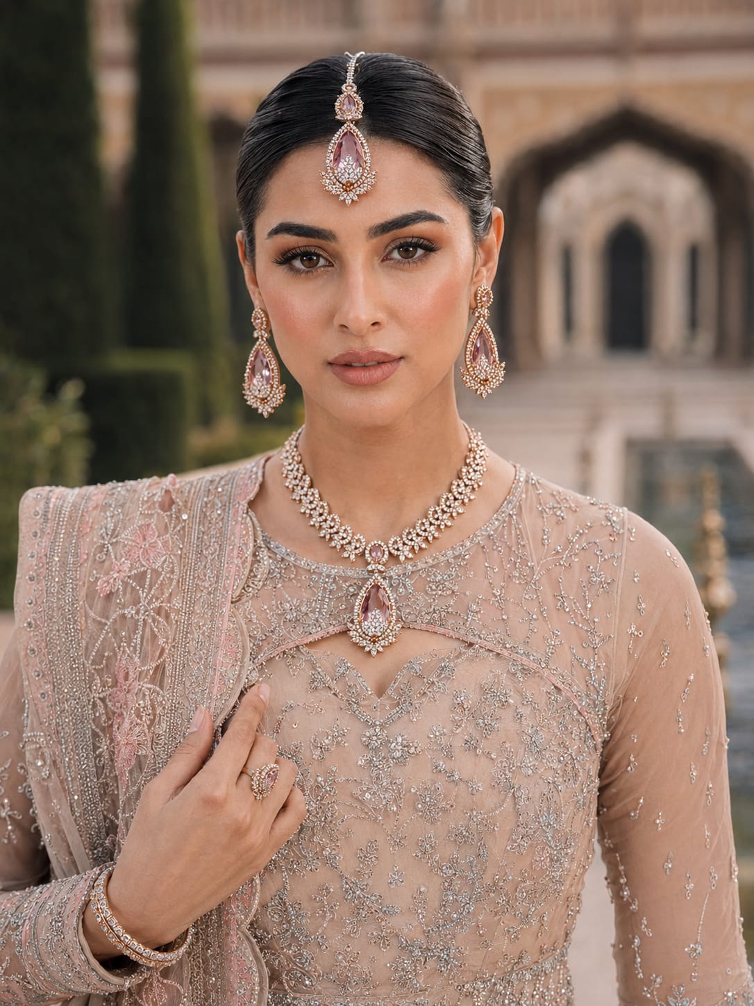 Blush Royale Zircon Necklace Set - Image 6