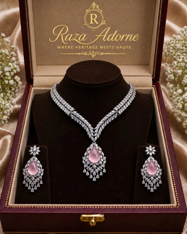 Rosé Elegance American Diamond Set