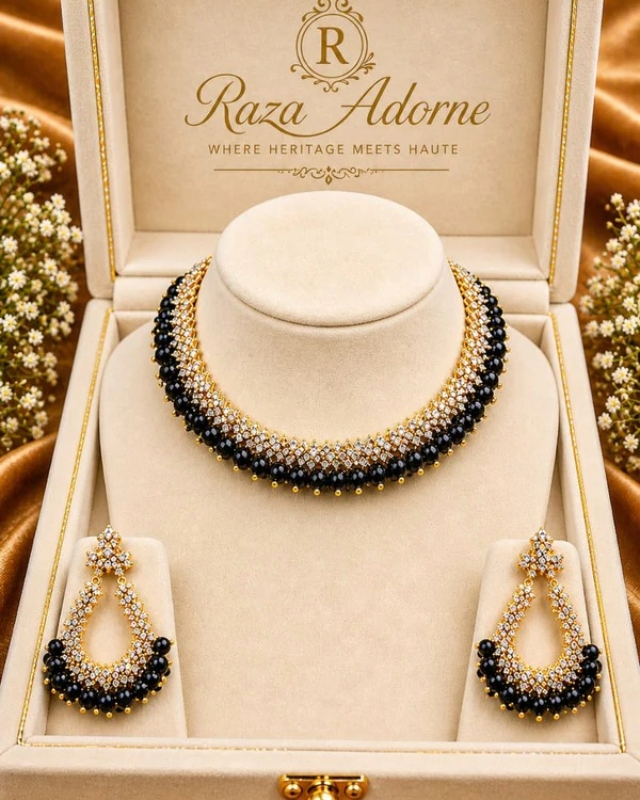 Noir Elegance Antique Champagne Zircon Set