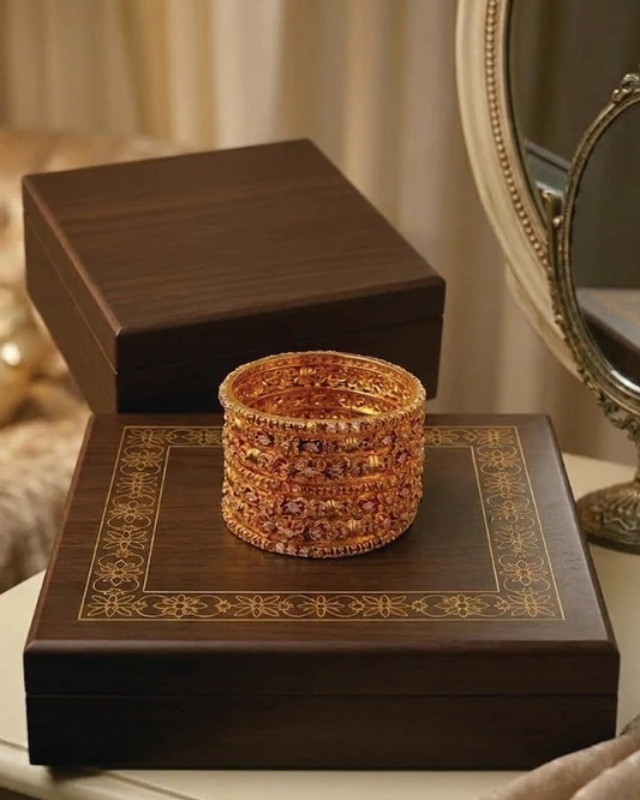 Ottoman Royale Gold Plated Bangle Set
